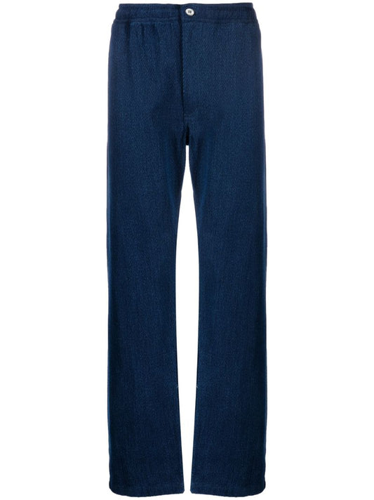 Blue Fadi Straight-leg Cotton Trousers