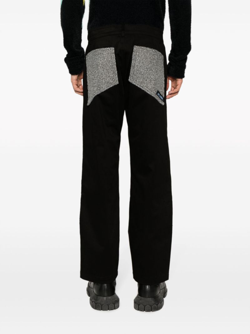 Black Double-knee Straight-leg Trousers