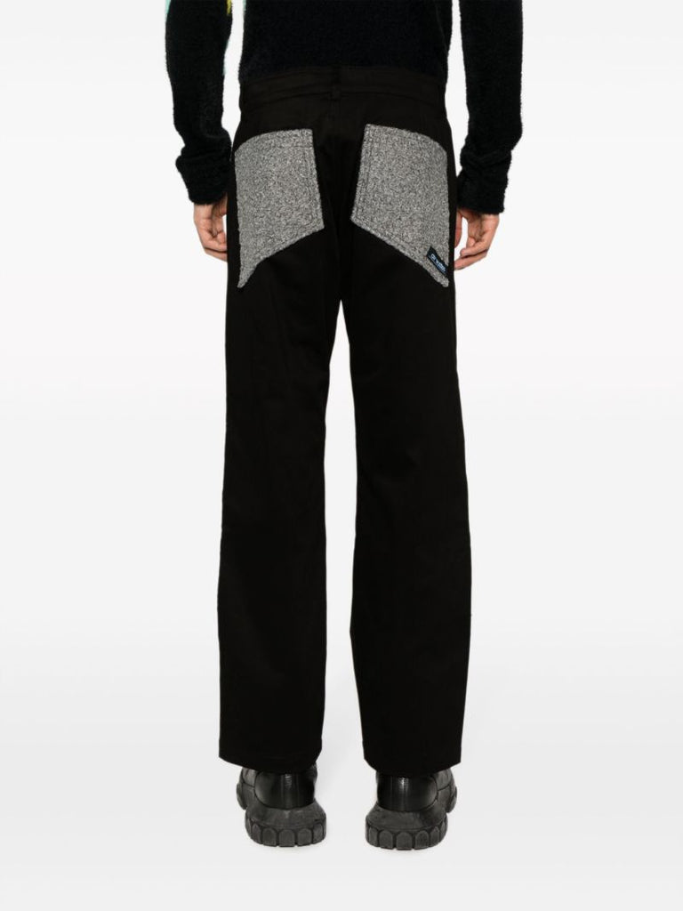 Black Double-knee Straight-leg Trousers