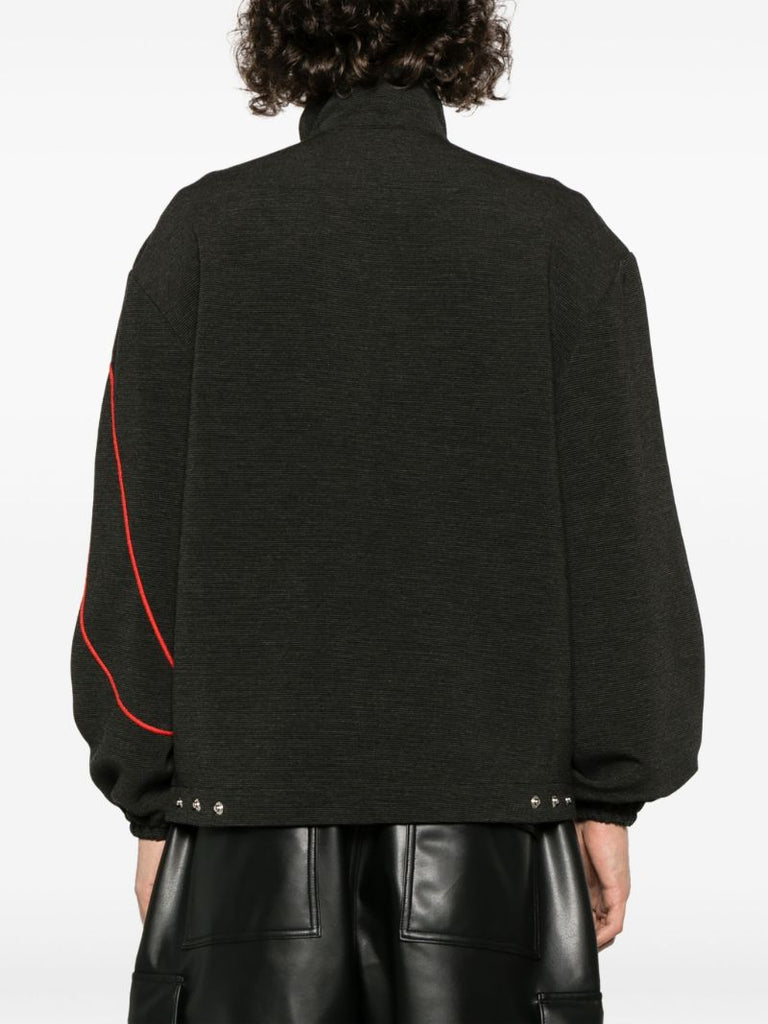 Black O'keefe Embroidered Bomber Jacket