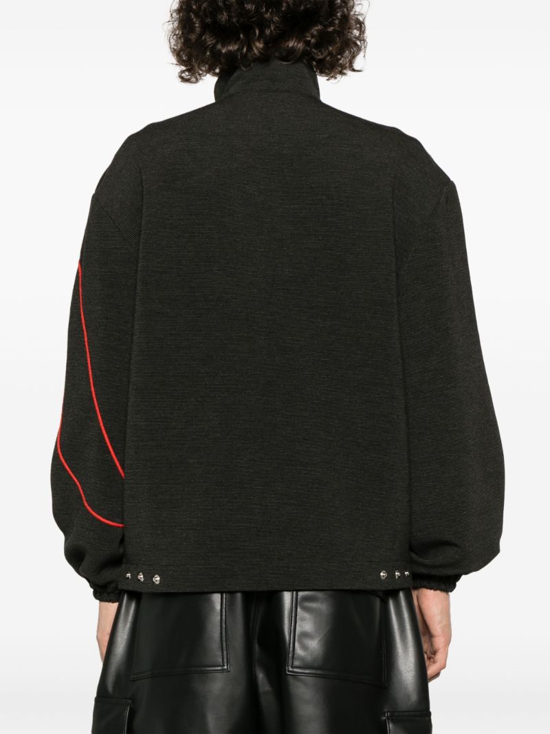 Black O'keefe Embroidered Bomber Jacket