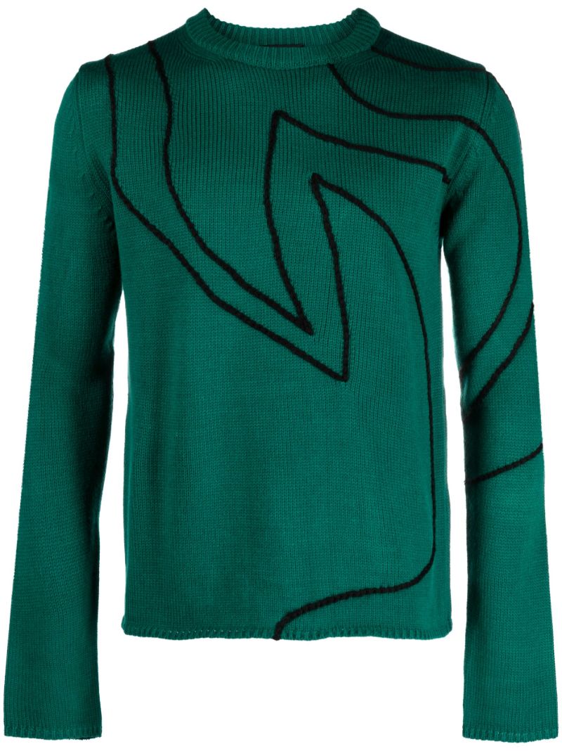 Green Okeefe Embroidered Sweater