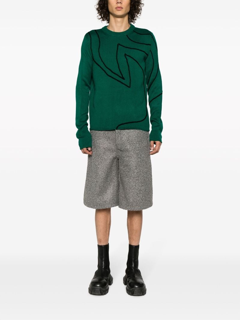 Green Okeefe Embroidered Sweater