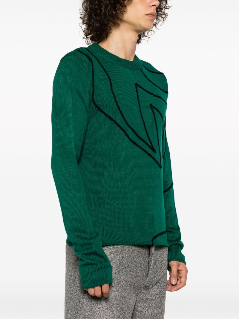 Green Okeefe Embroidered Sweater