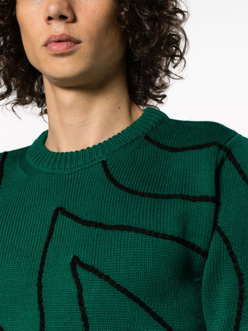 Green Okeefe Embroidered Sweater