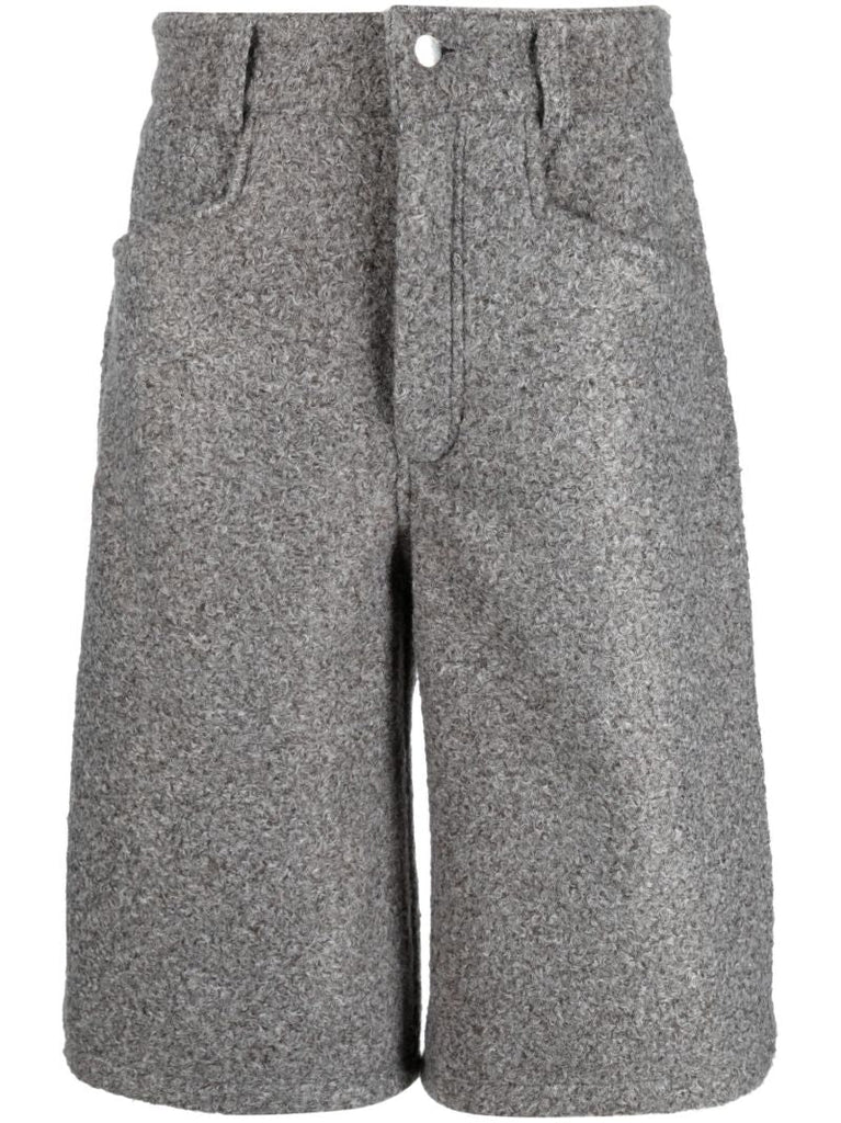 Grey A-line Cotton Shorts