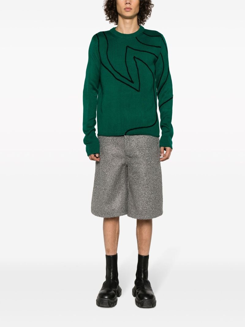 Grey A-line Cotton Shorts