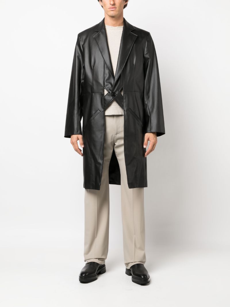 Black Juke Box Faux-leather Coat