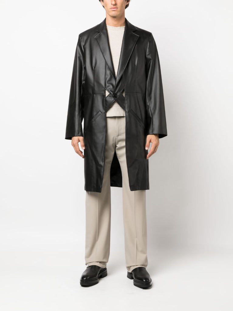 Black Juke Box Faux-leather Coat