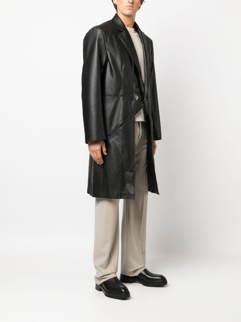 Black Juke Box Faux-leather Coat