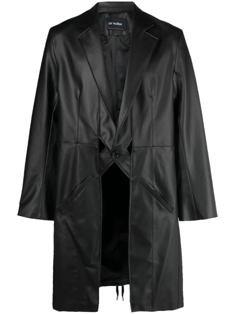 Black Juke Box Faux-leather Coat