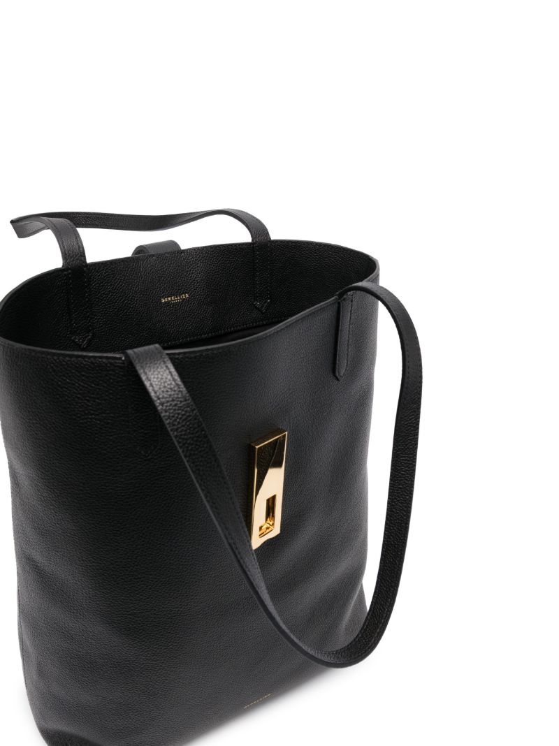 Black Vancouver Leather Tote Bag