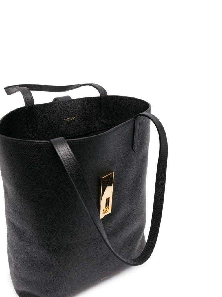 Black Vancouver Leather Tote Bag