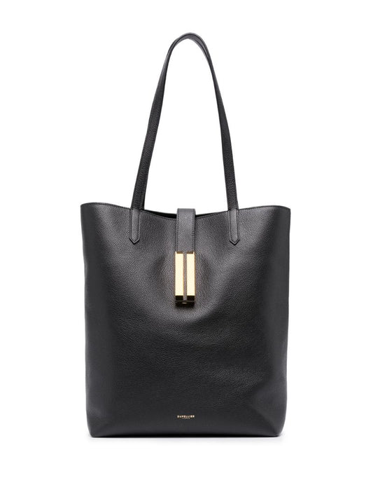 Black Vancouver Leather Tote Bag