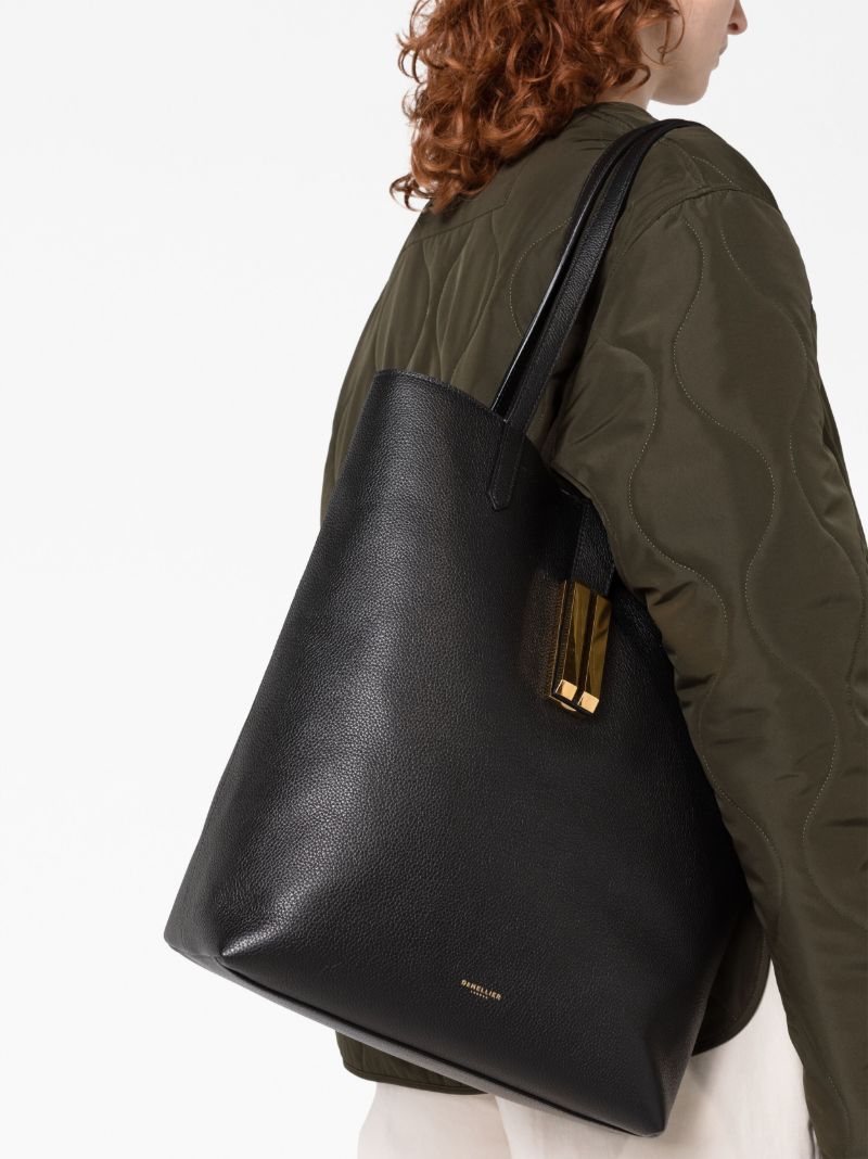 Black Vancouver Leather Tote Bag