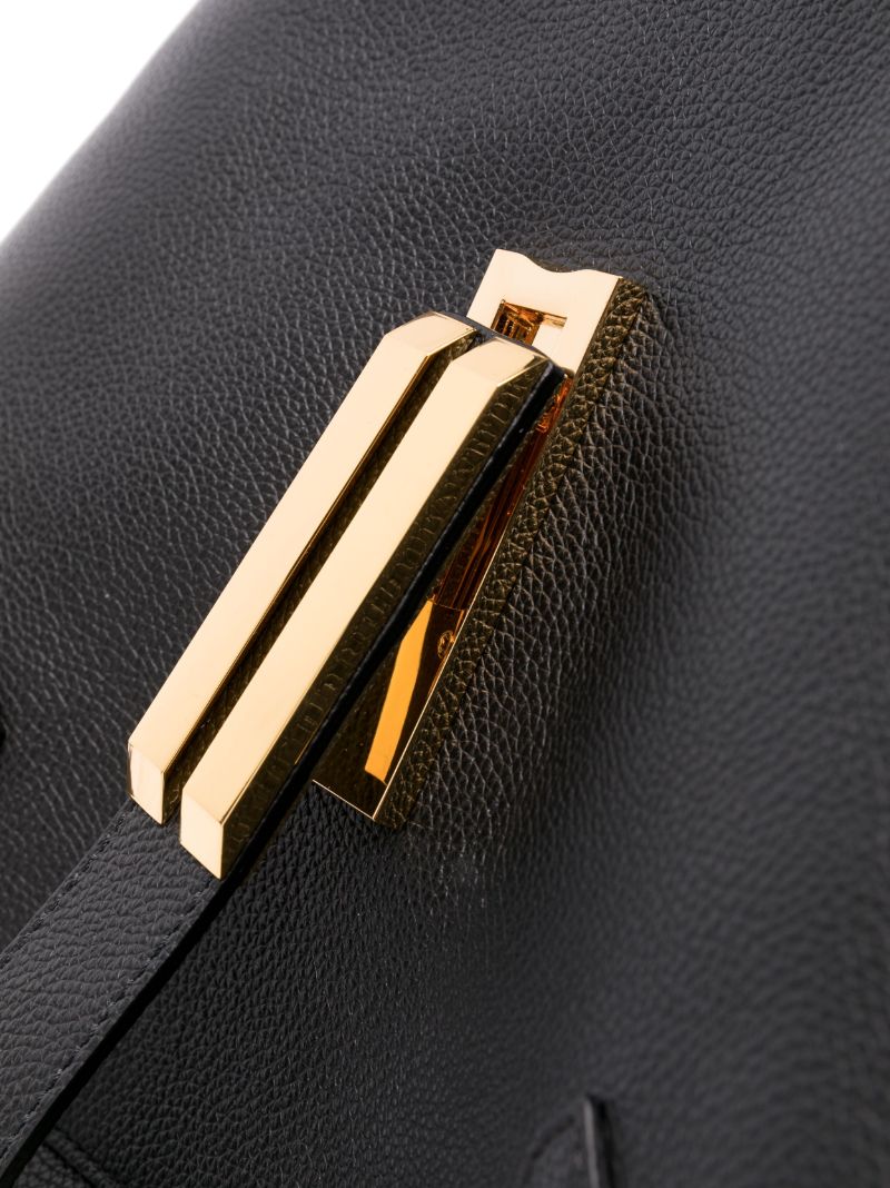 Black Vancouver Leather Tote Bag