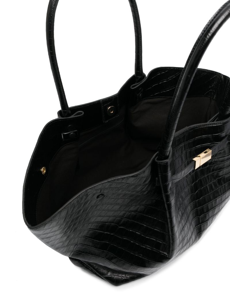 Black New York Leather Tote Bag