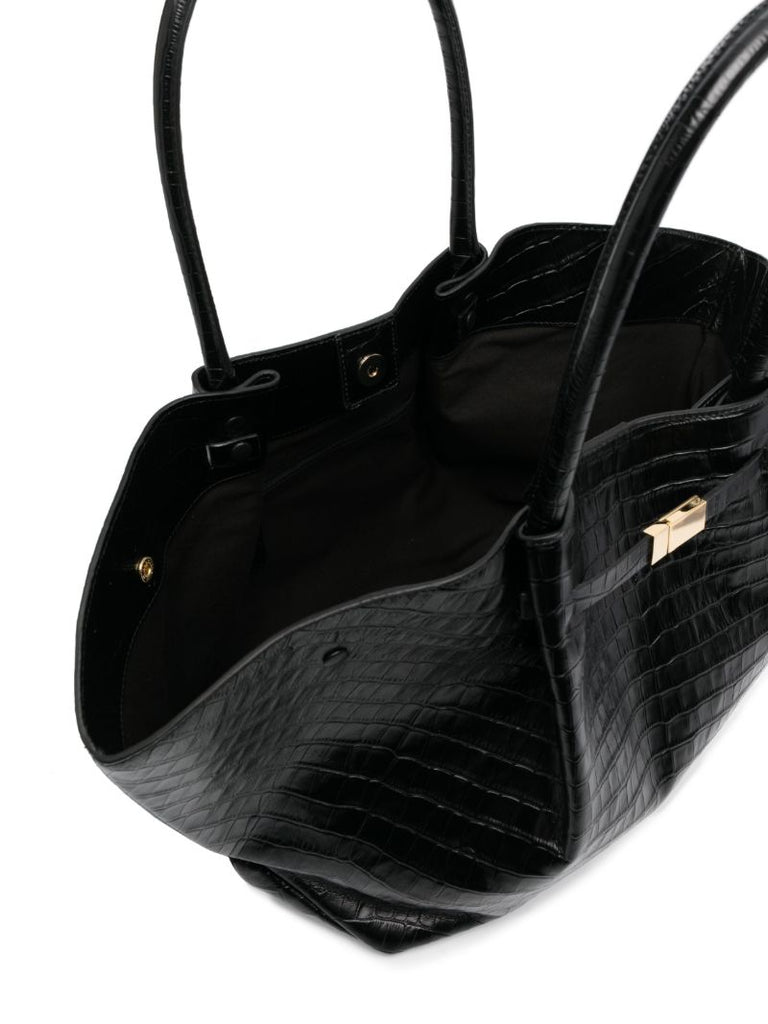 Black New York Leather Tote Bag