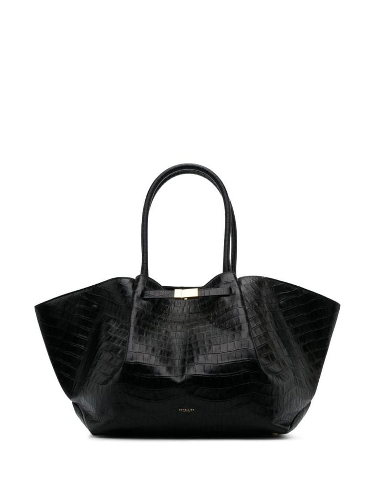 Black New York Leather Tote Bag