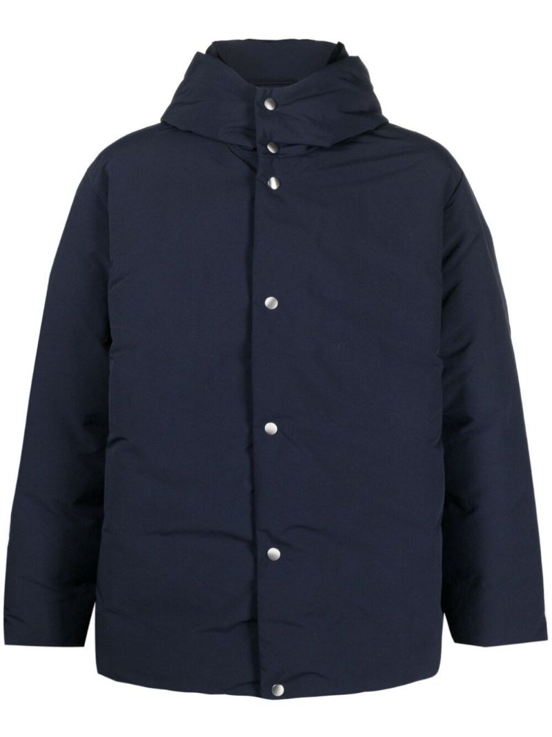 Blue Hooded Down Jacket