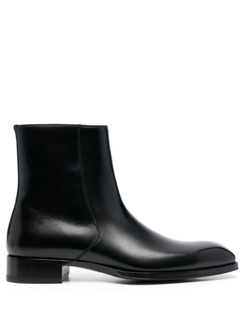 Black Edgar Leather Ankle Boots