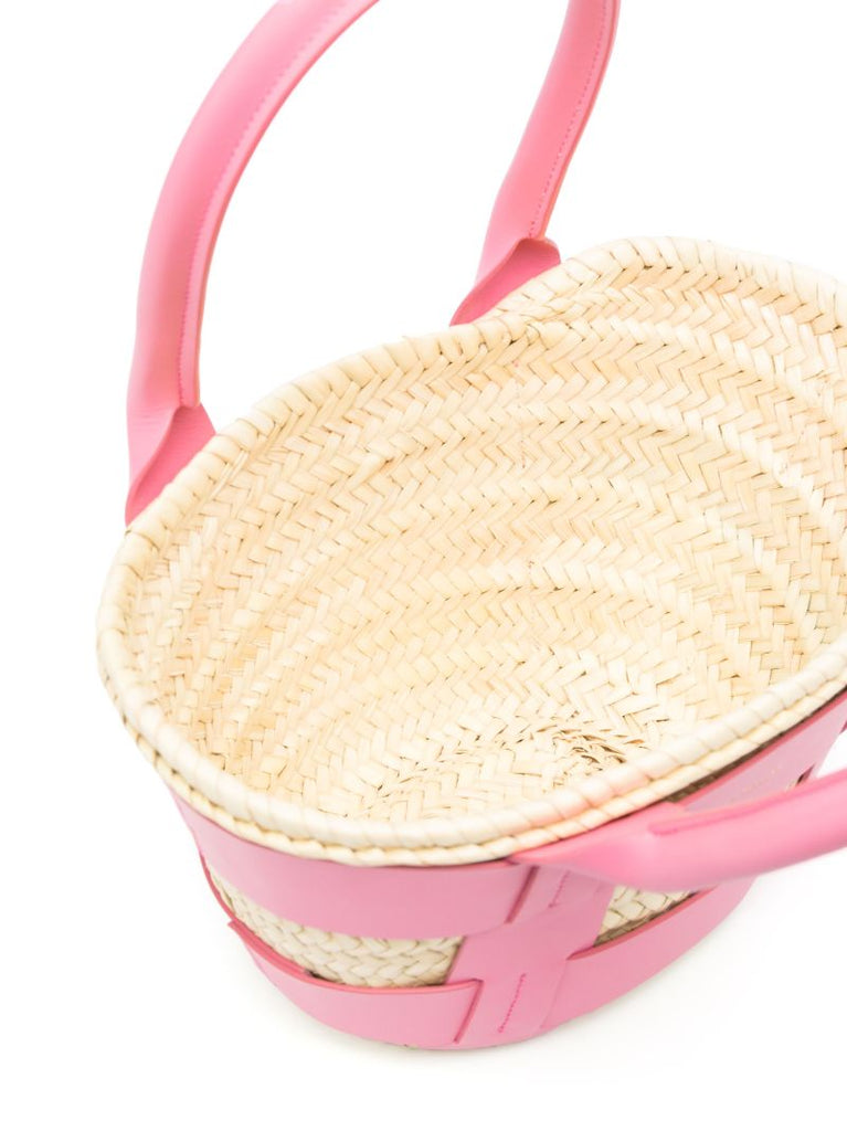 Pink Santorini Raffia Tote Bag