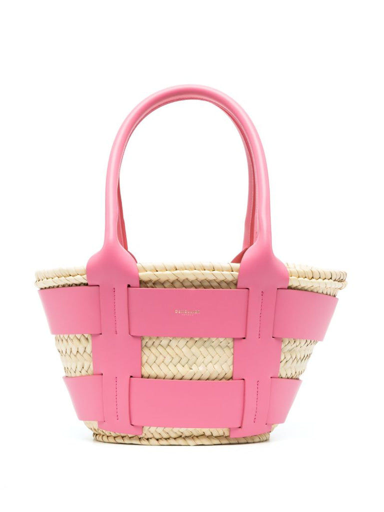 Pink Santorini Raffia Tote Bag