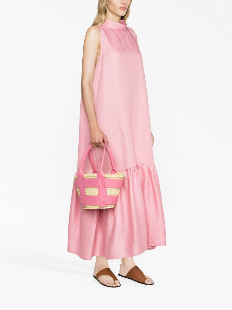 Pink Santorini Raffia Tote Bag