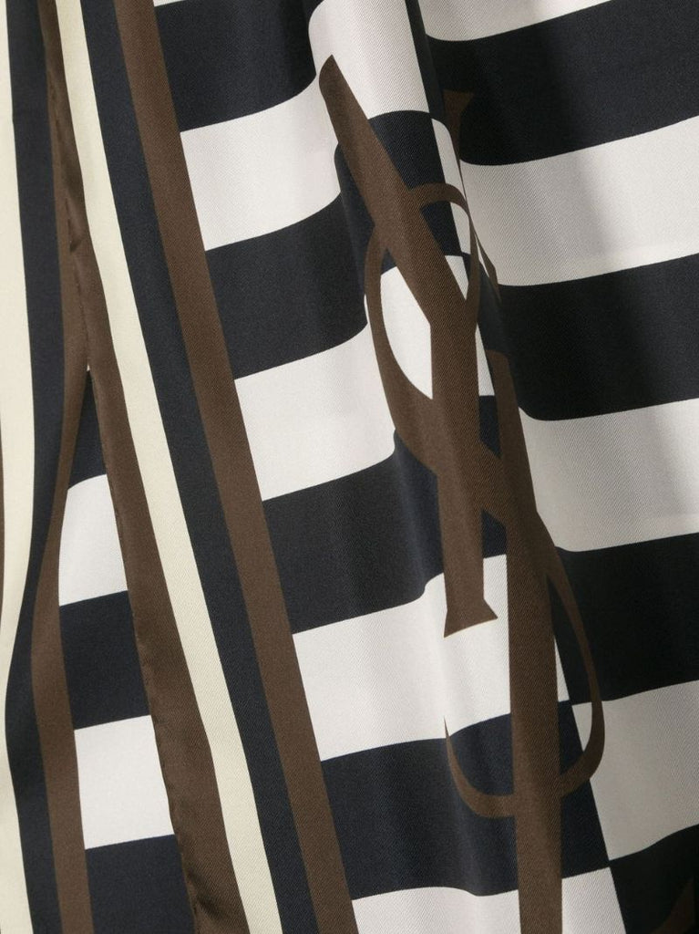 Neutral Cassandre Striped Silk Scarf