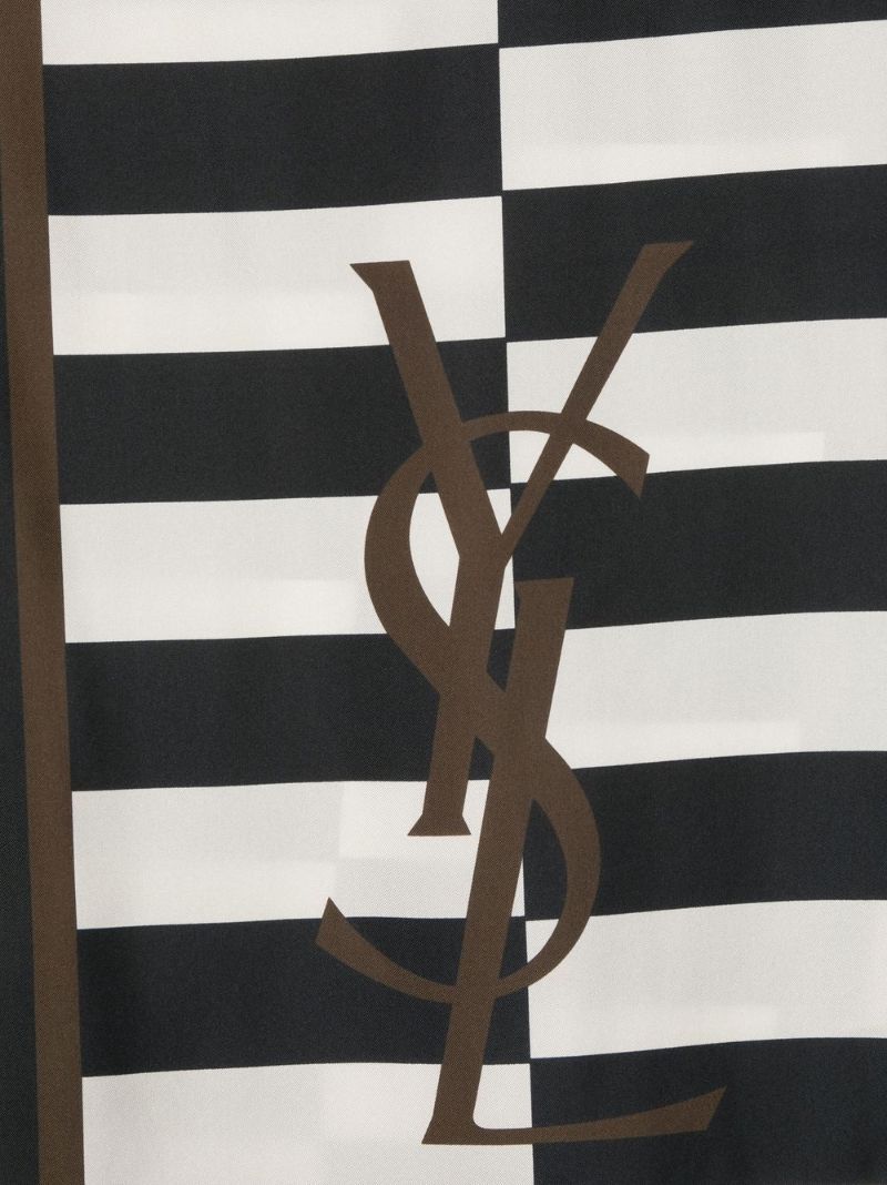 Neutral Cassandre Striped Silk Scarf