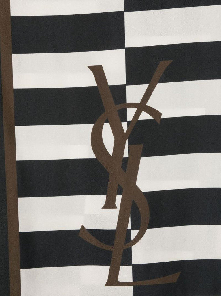 Neutral Cassandre Striped Silk Scarf