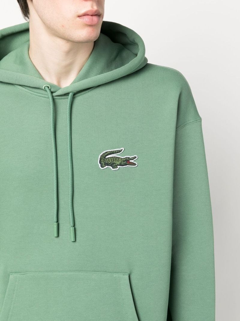 Green Logo Print Cotton Hoodie