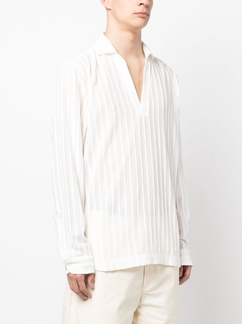 White Ridley Chenille Stripe Shirt