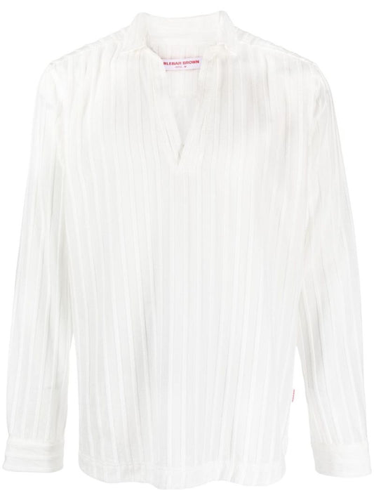 White Ridley Chenille Stripe Shirt