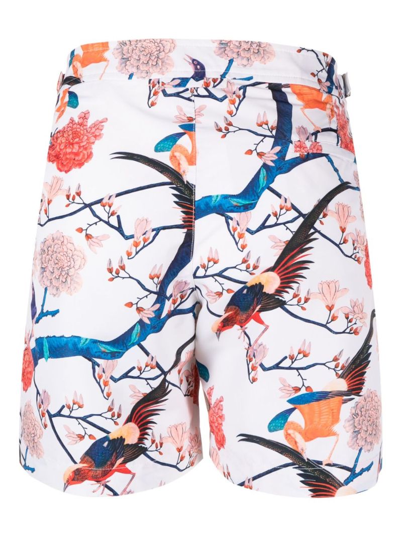 White Bulldog Graphic Print Swim Shorts