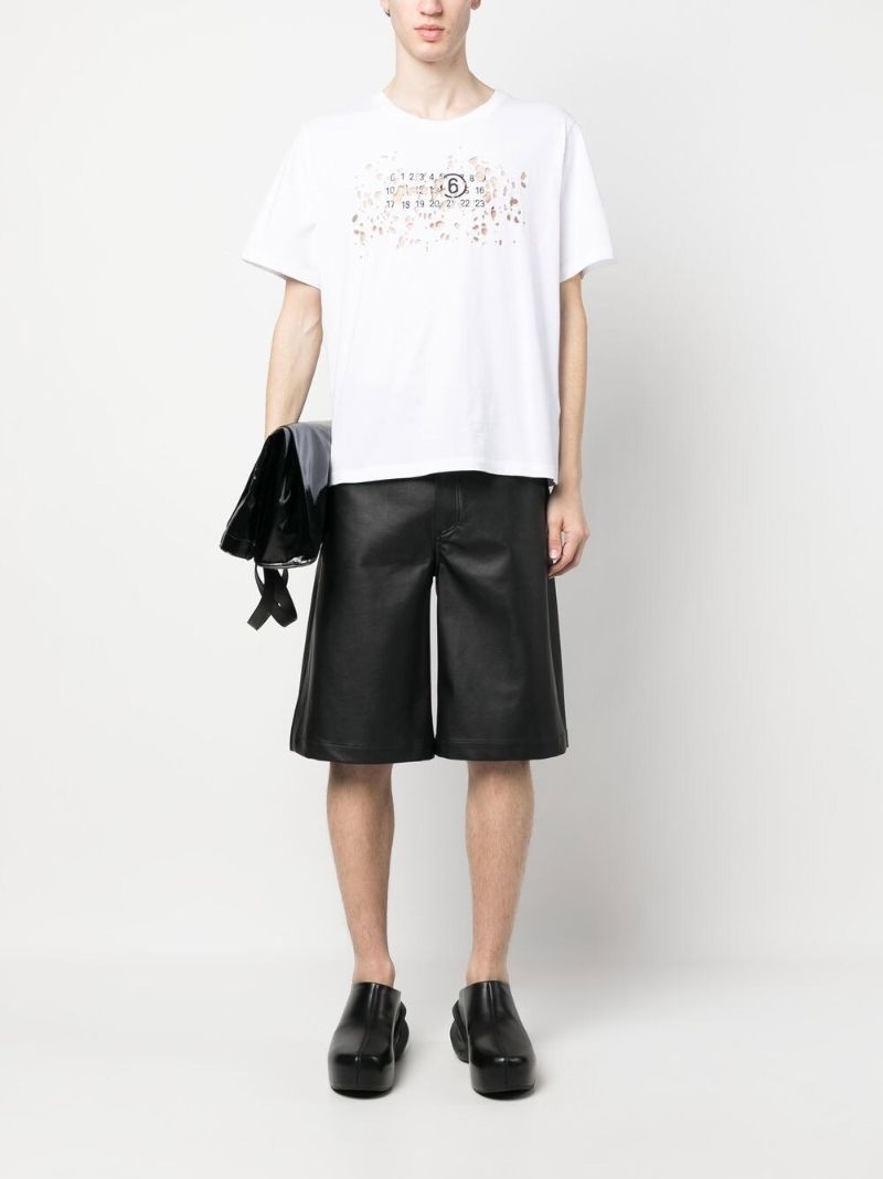White Numbers Logo Cotton T-shirt