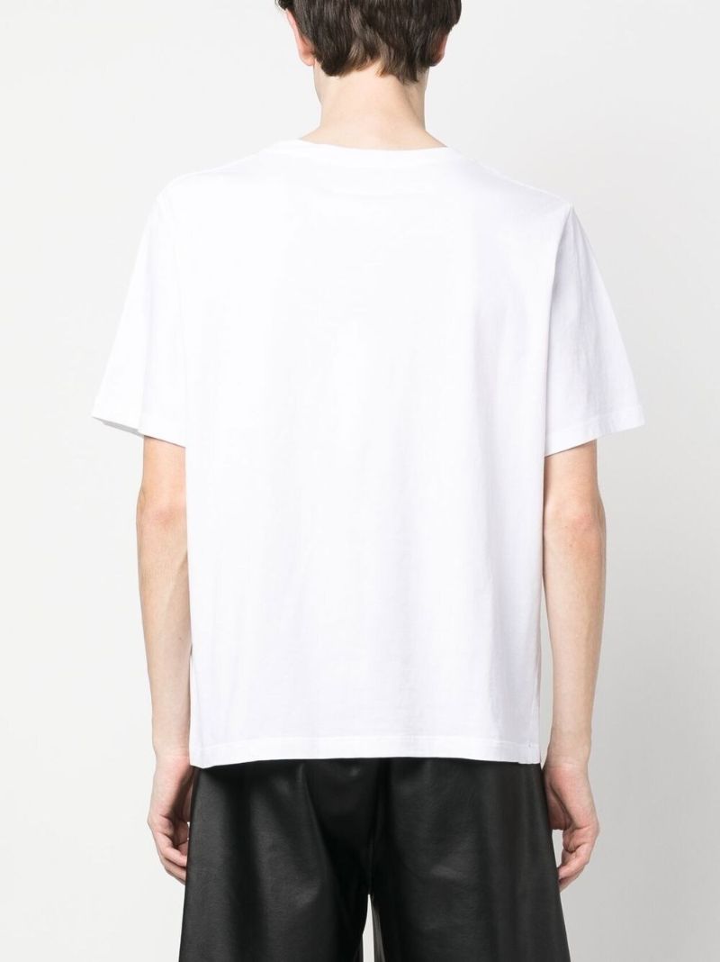 White Numbers Logo Cotton T-shirt