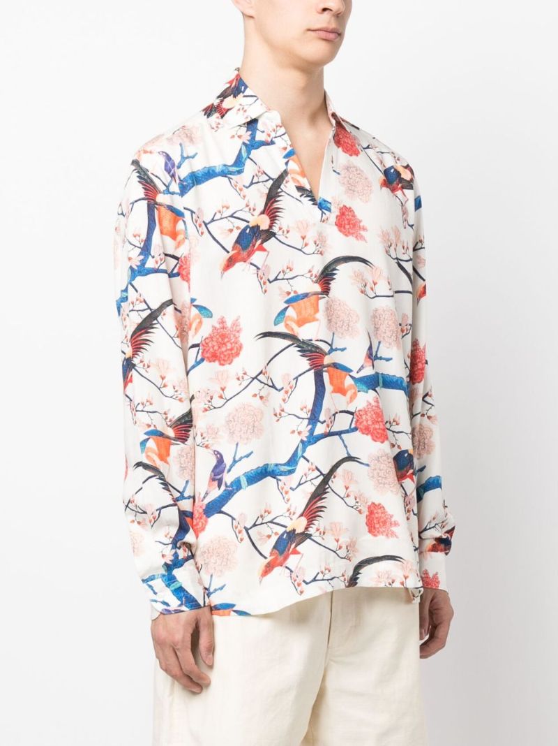 White Ridley Graphic Print Shirt