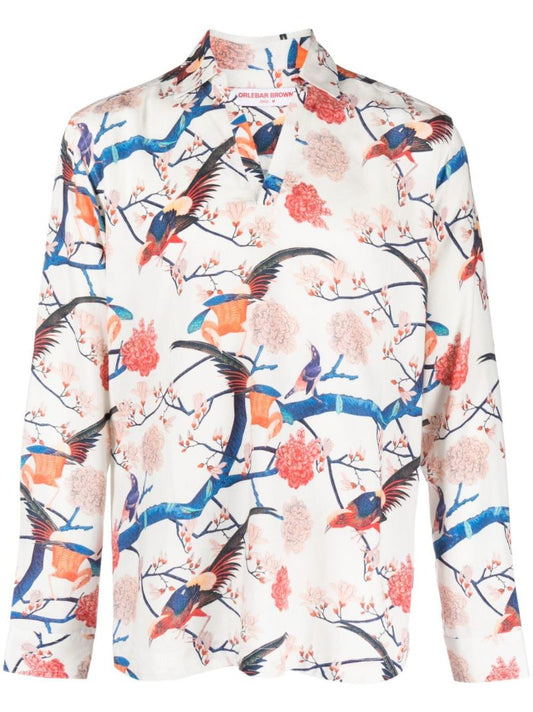 White Ridley Graphic Print Shirt
