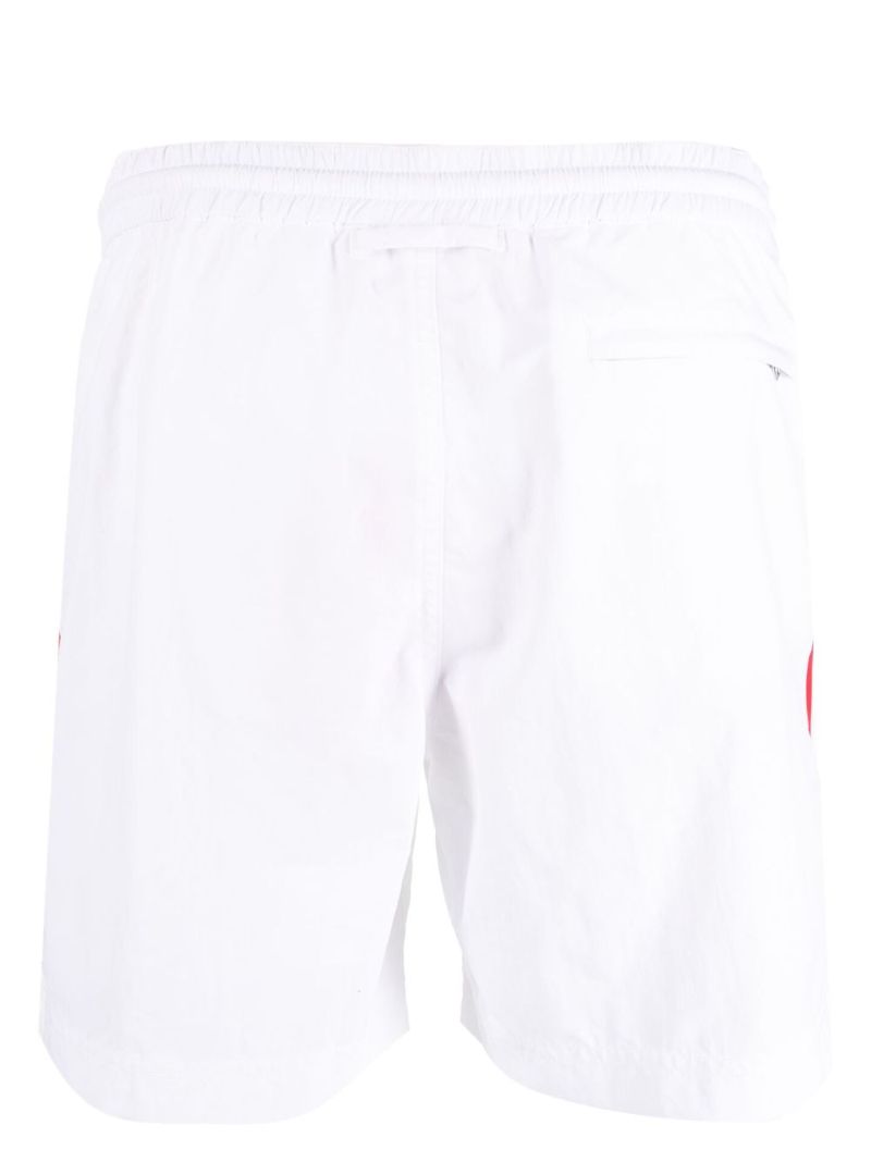 White Striped Drawstring Swim Shorts