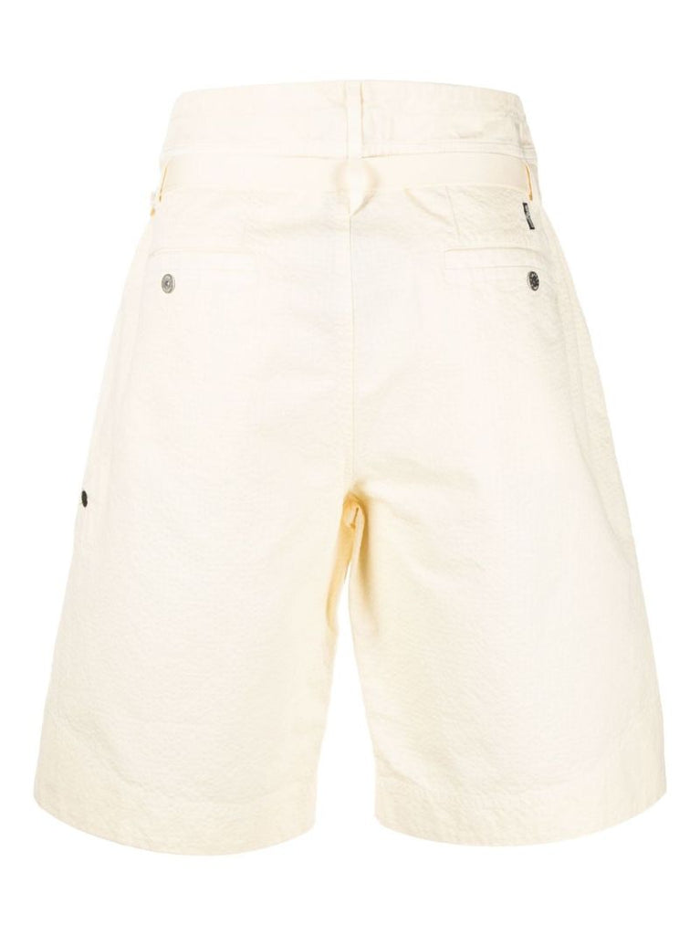 Yellow Cotton Bermuda Shorts
