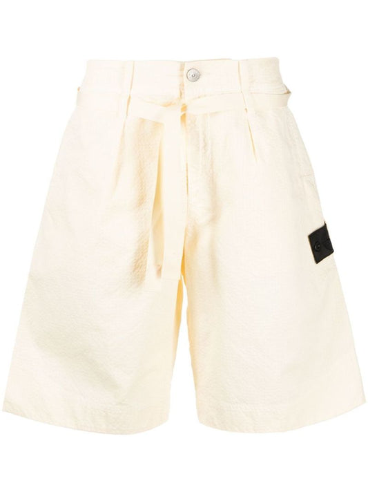 Yellow Cotton Bermuda Shorts