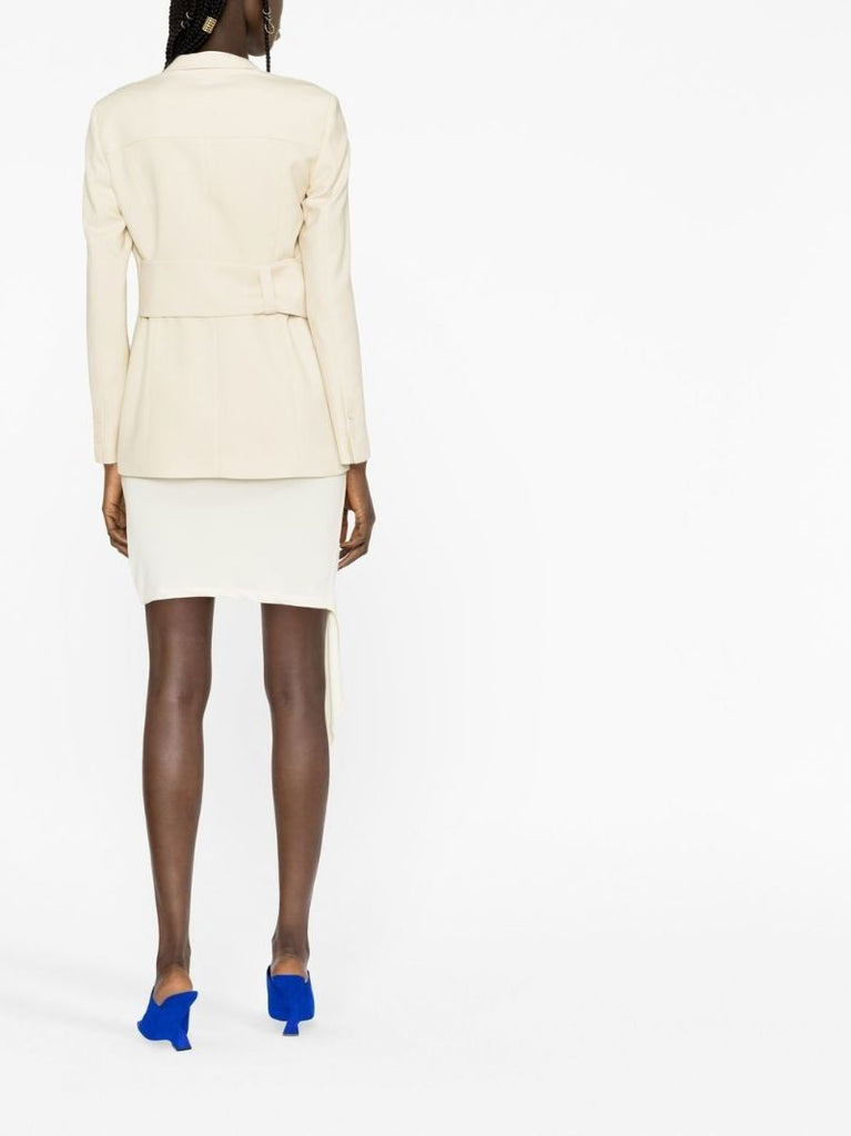 Neutral Single-breasted Virgin Wool Blazer