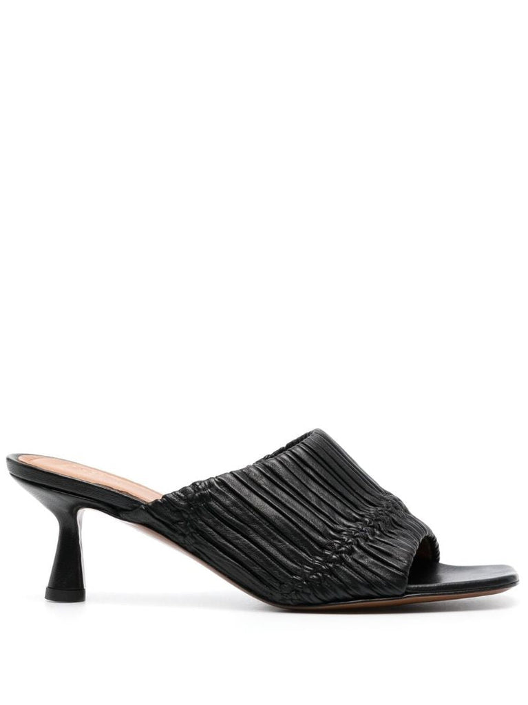 Black Caserta 75 PlissÃ_x0083_Â© Sandals