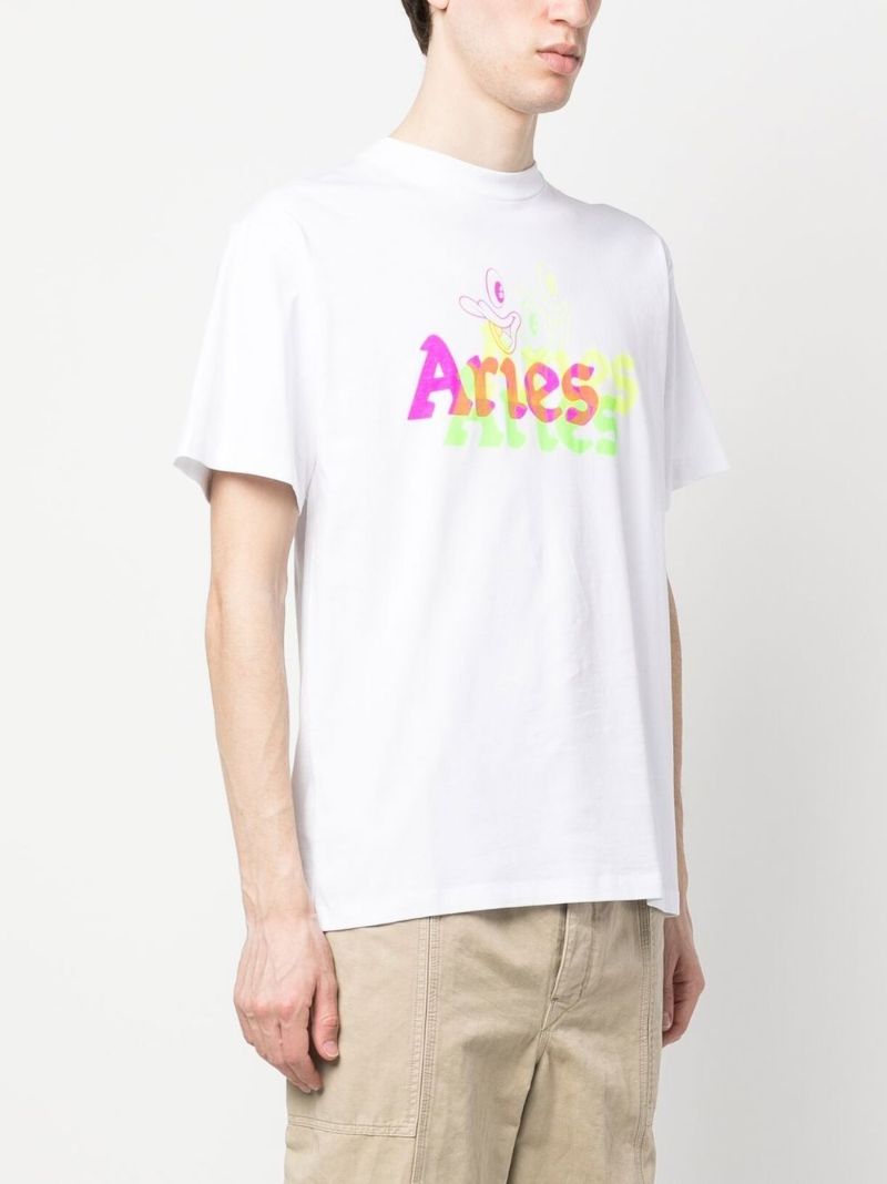 White Acid Duck Print T-shirt