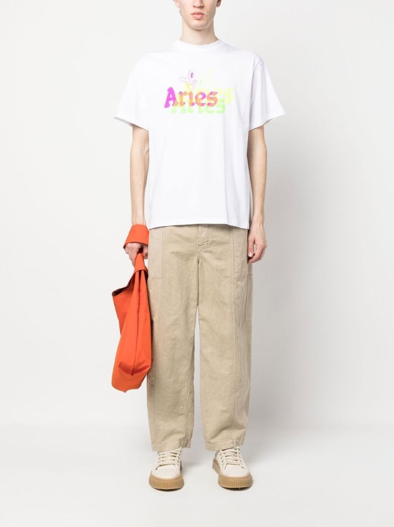 White Acid Duck Print T-shirt