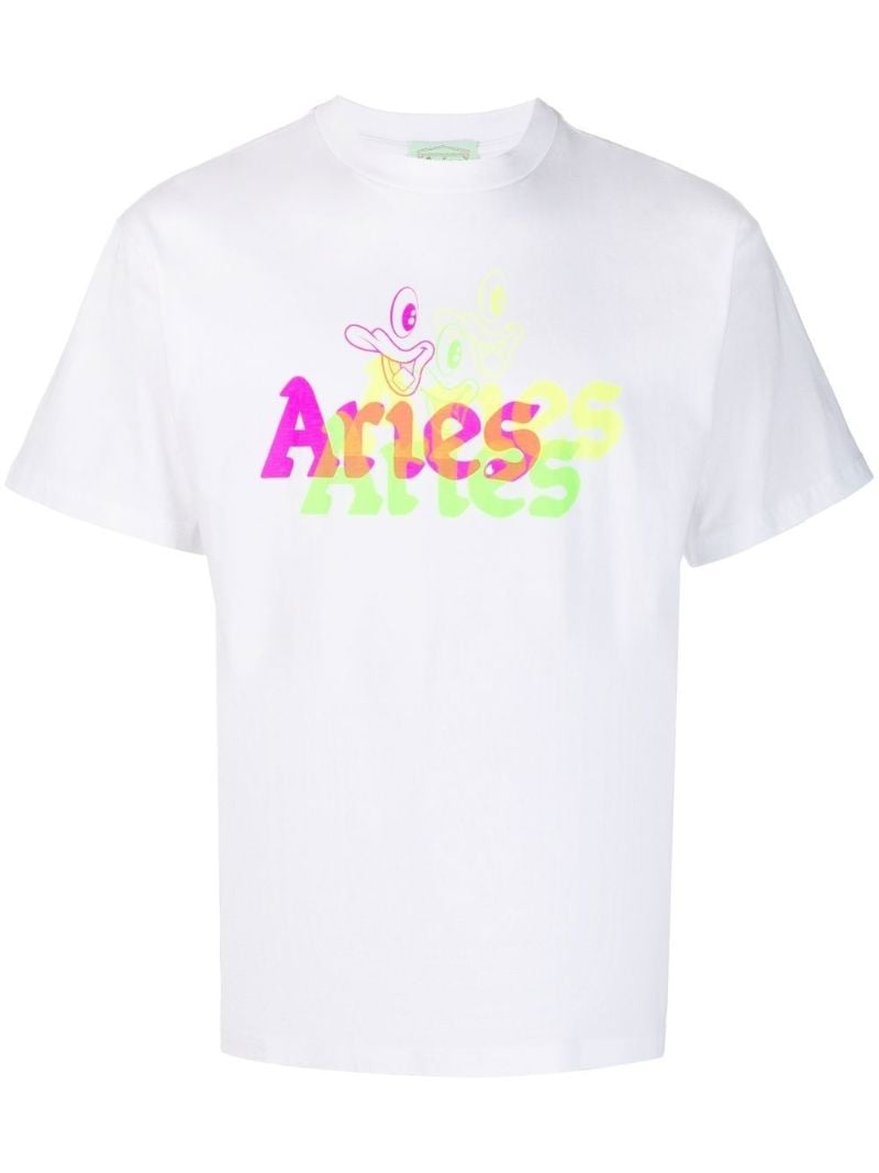 White Acid Duck Print T-shirt