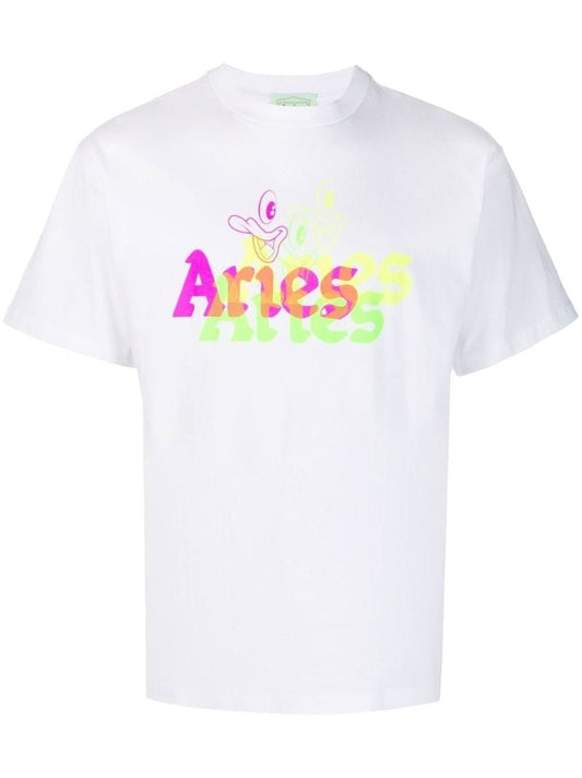 White Acid Duck Print T-shirt