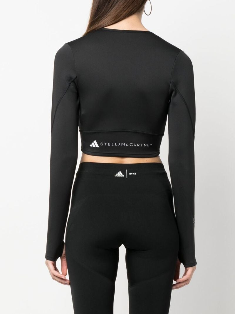 Black Truestrength Ribbed-knit Crop Top