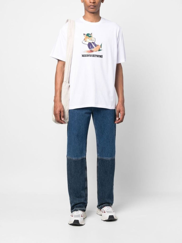 White Dressed Fox Cotton T-shirt